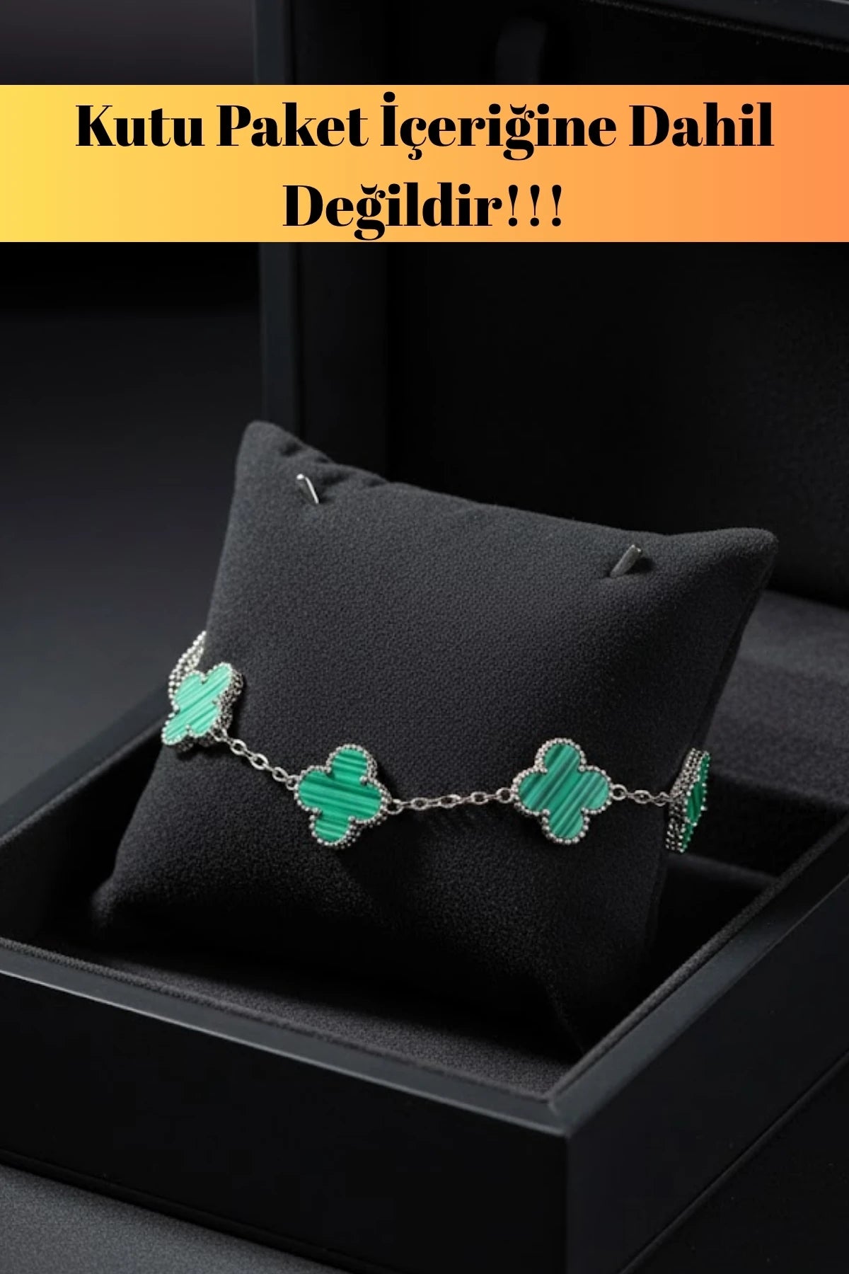 Erkek Kadın Çift Bilekliği Yeşil Malakit Taşlı Petal Yaprak Model Çizgili Çelik Bileklik