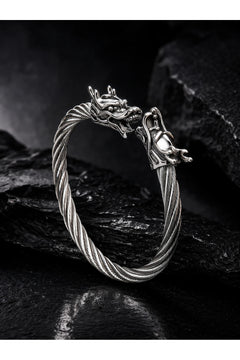Viking Ejderha Başlı Çelik Bileklik – Güç, Cesaret ve Sadakati Sembolize Eden Erkek Çelik Bileklik