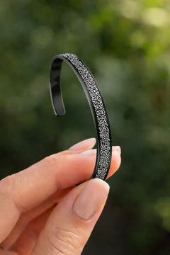 Erkek Kadın Çelik Ayetel Kürsi Dualı 3 Renk Çelik Bileklik Kelepçe