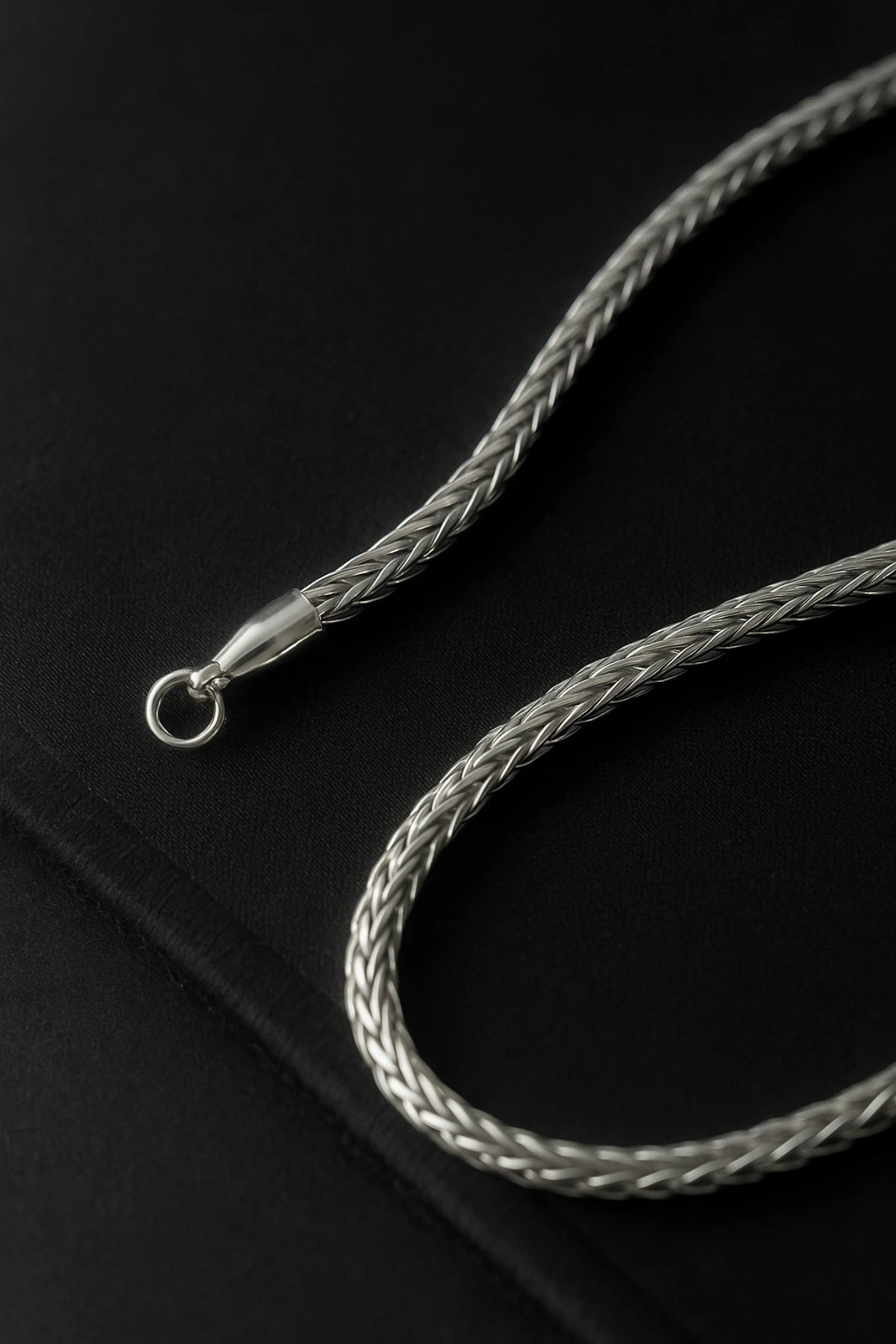 316L Paslanmaz Çelik 4 mm Yılan Snake Spiga Model Erkek Zincir Kolye