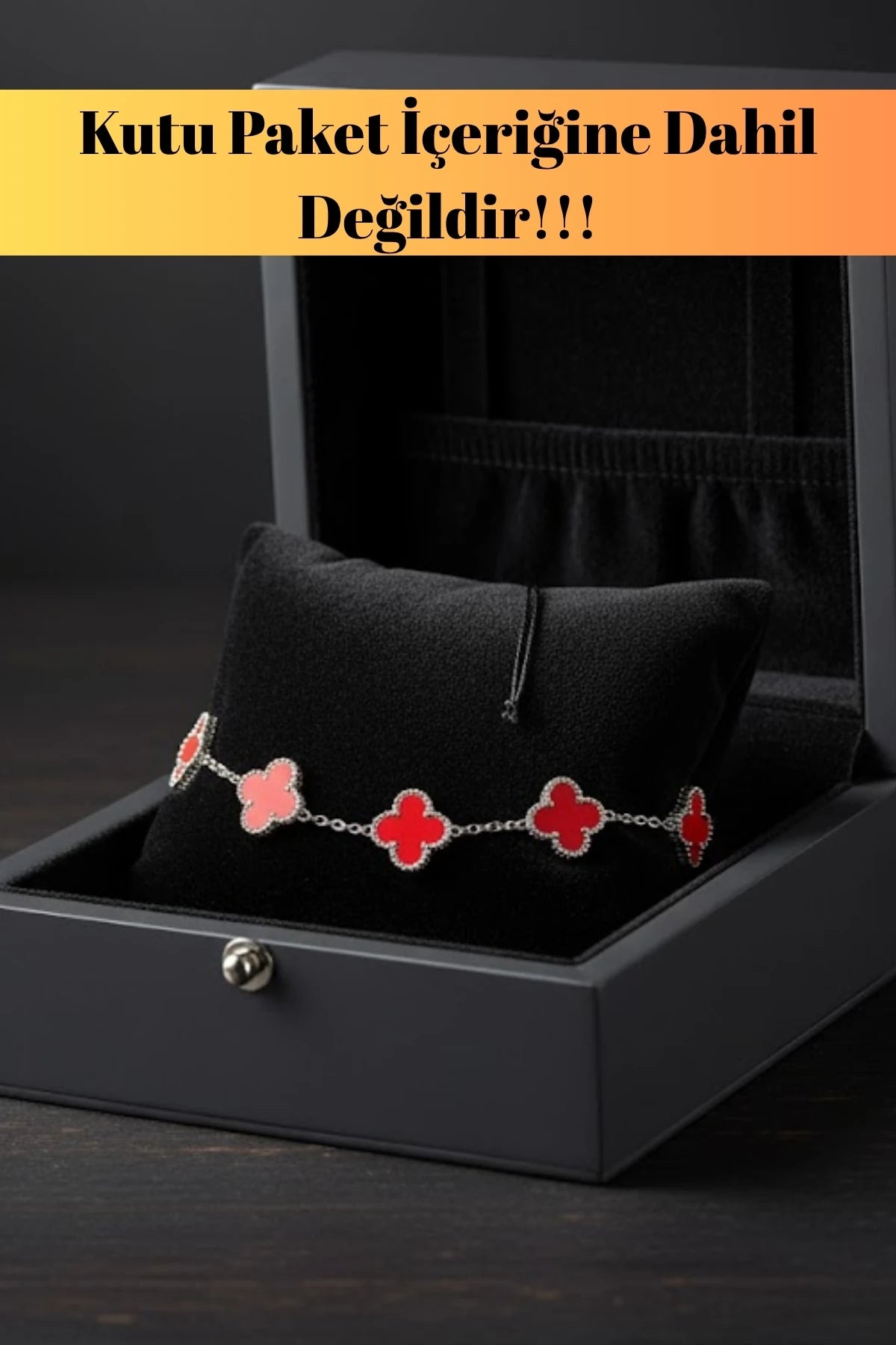 Erkek Kadın Çift Bilekliği Kırmızı Petal Yaprak Formlu Tasarım Çelik Bileklik