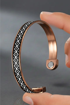 Manyetik Saf Bakır Bileklik Ayarlanabilir Mıknatıslı Model Erkek Kadın Bakır Bileziği Desenli
