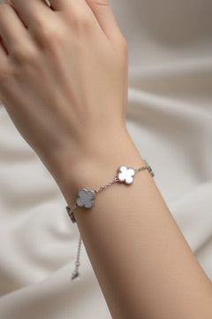 Taşlı Royal Pearl Petal Model Kadın Çelik Bileklik