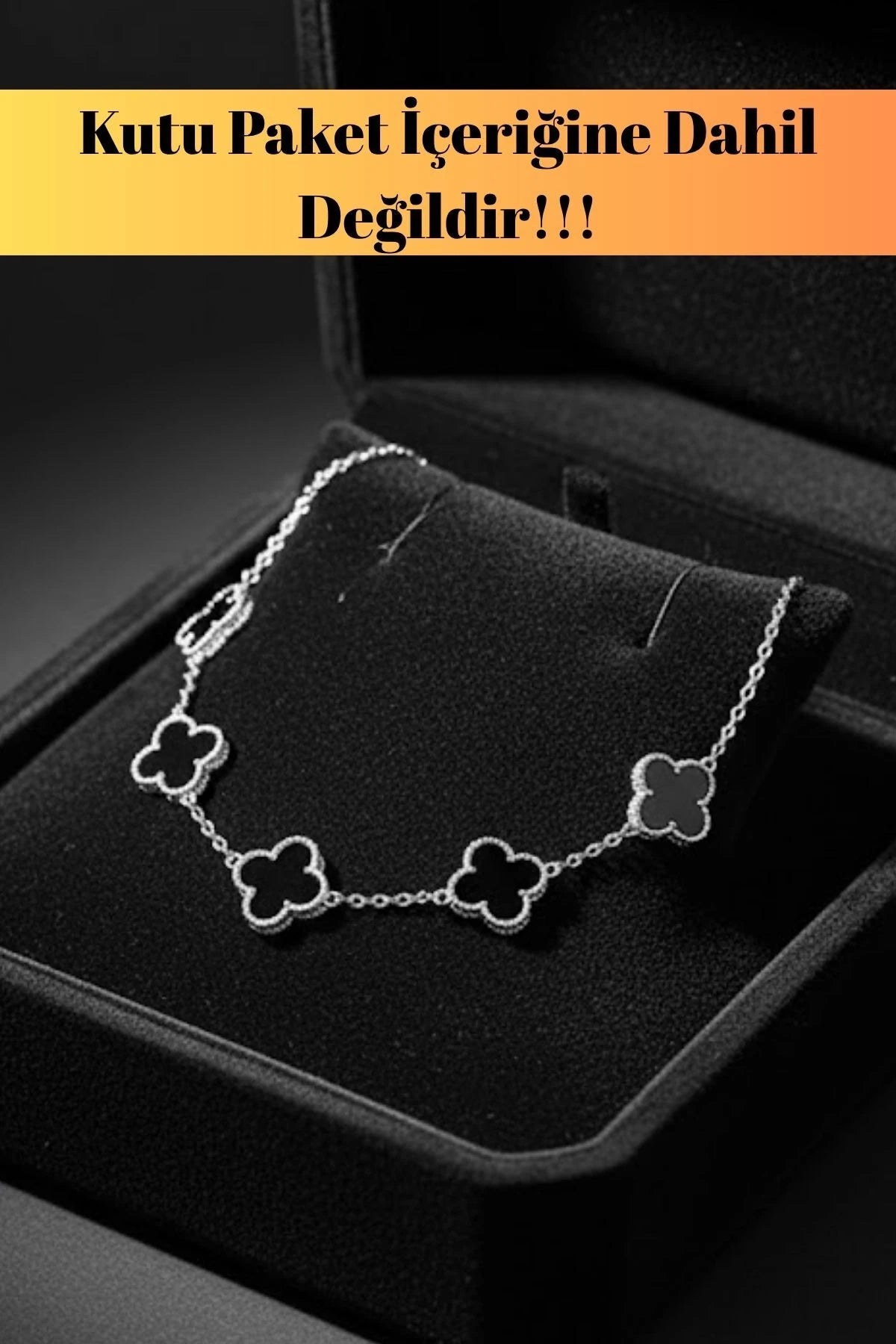 Erkek Kadın Çift Bilekliği Gece Siyahı Oniks Taşlı Form Detaylı Petal Yaprak Model Çelik Bileklik