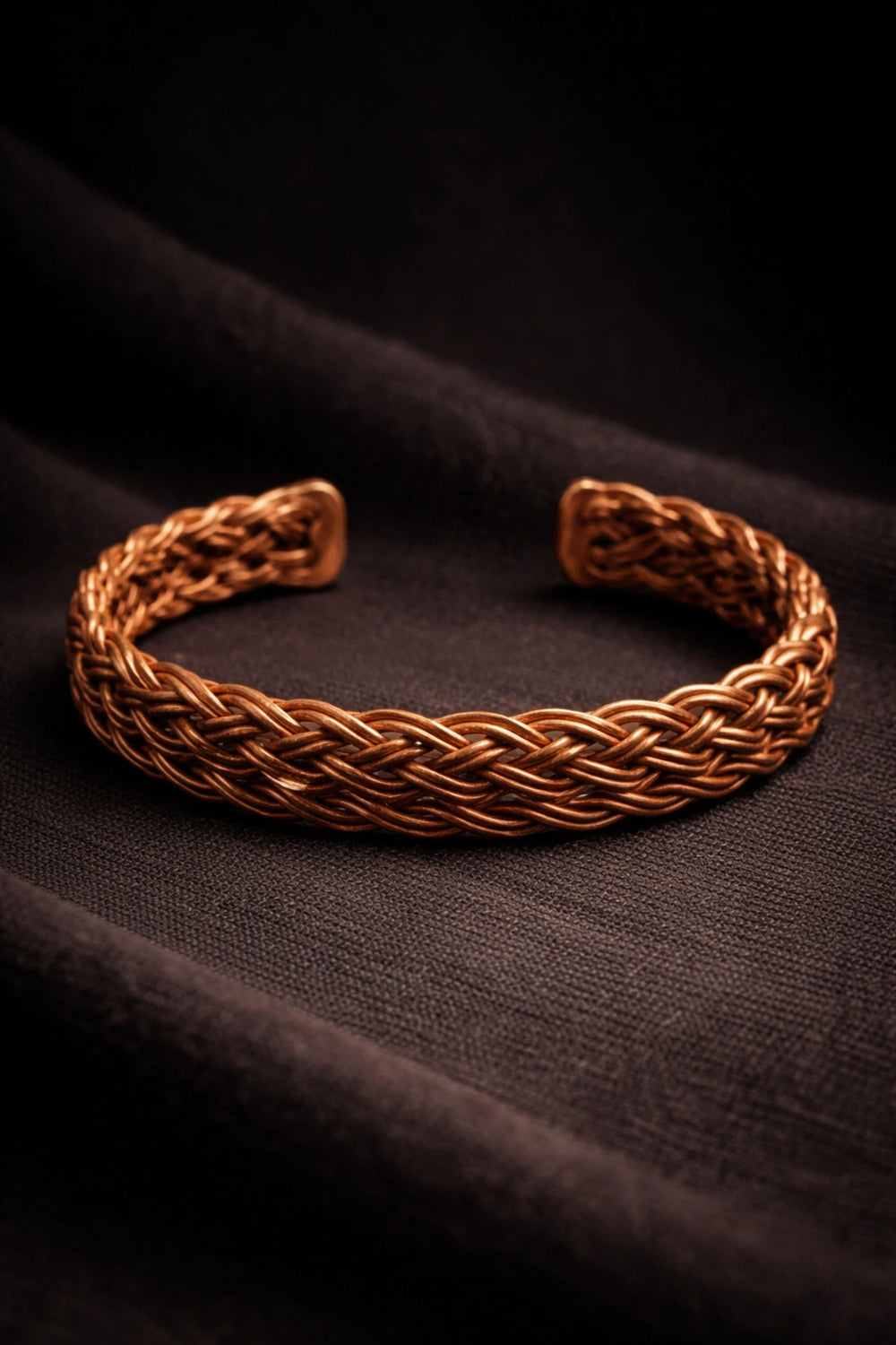 Kadın Bakır Bileklik Örgü Model Otantik Vintage %100 Has Bakır Bileklik