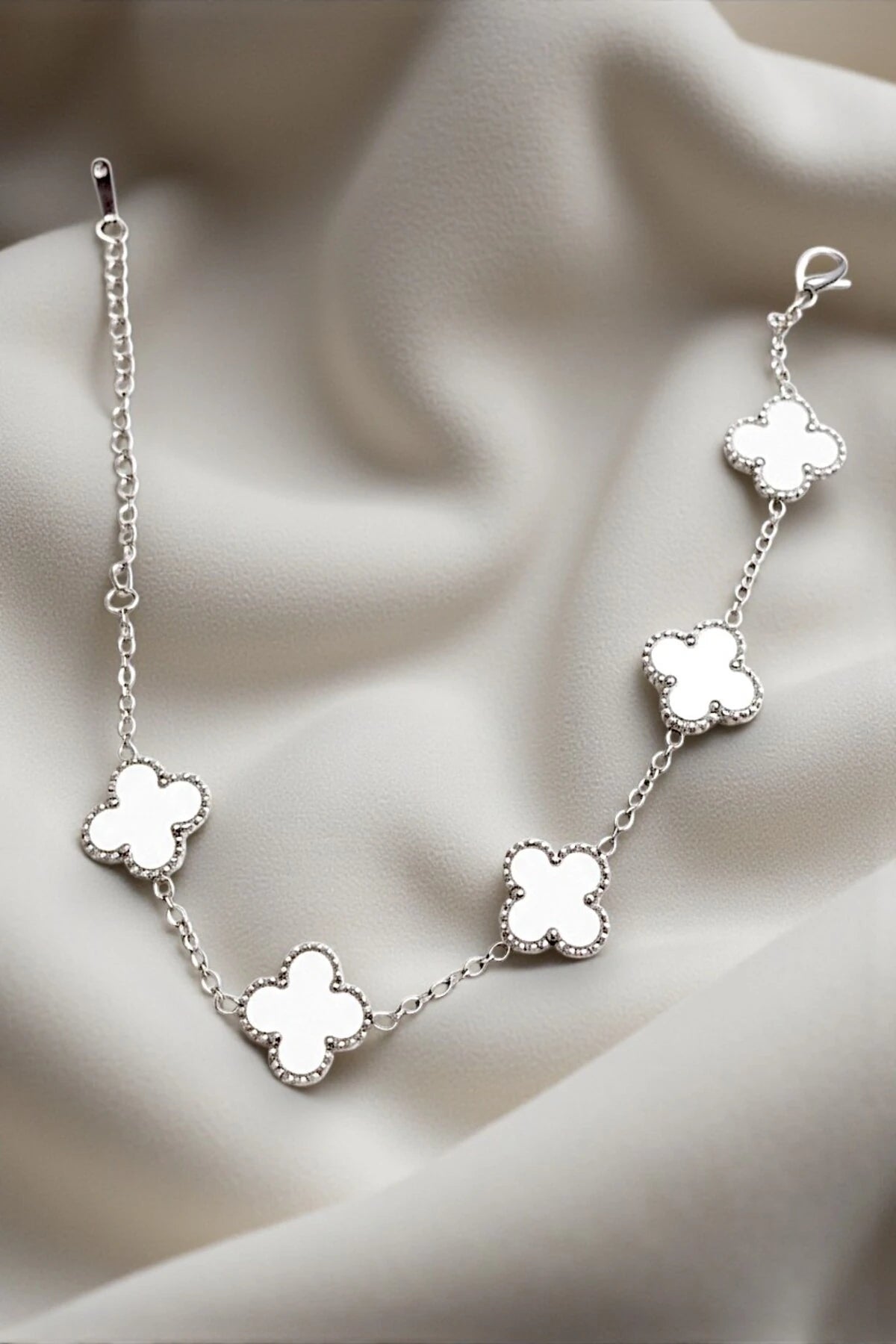 Taşlı Royal Pearl Petal Model Erkek Çelik Bileklik