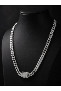 Erkek Kadın Taşlı Cuban Chain Kolye Zirkon Taşlı Hip Hop Rapçi Stil Paslanmaz Çelik Kolye