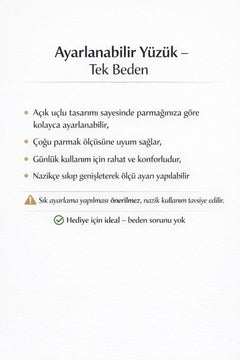 El Yapımı Kaplan Gözü Taşlı Bakır Yüzük 9.5mm Doğal Taş Antialerjik Kadın Ayarlanabilir Yüzük