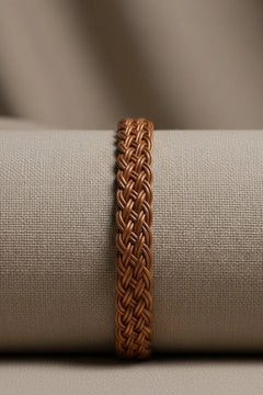 Kadın Bakır Bileklik Örgü Model Otantik Vintage %100 Has Bakır Bileklik
