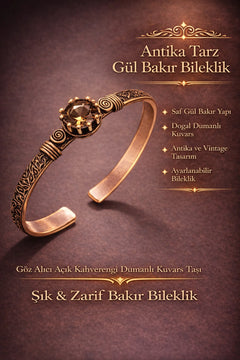Kadın Bakır Bileklik Otantik Model Zultanit Taşlı Kelepçe Bilezik