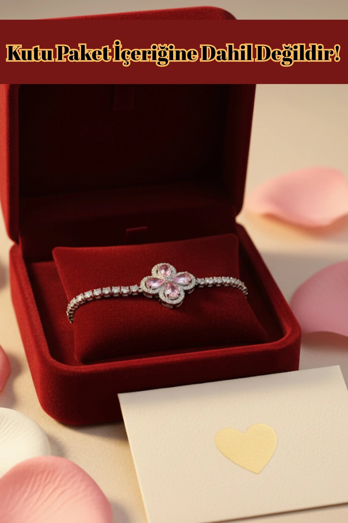 316L Çelik Pembe Çiçek Figürlü Zirkon Taşlı Kadın Bileklik – Parlak, Zarif ve Hediyelik Takı