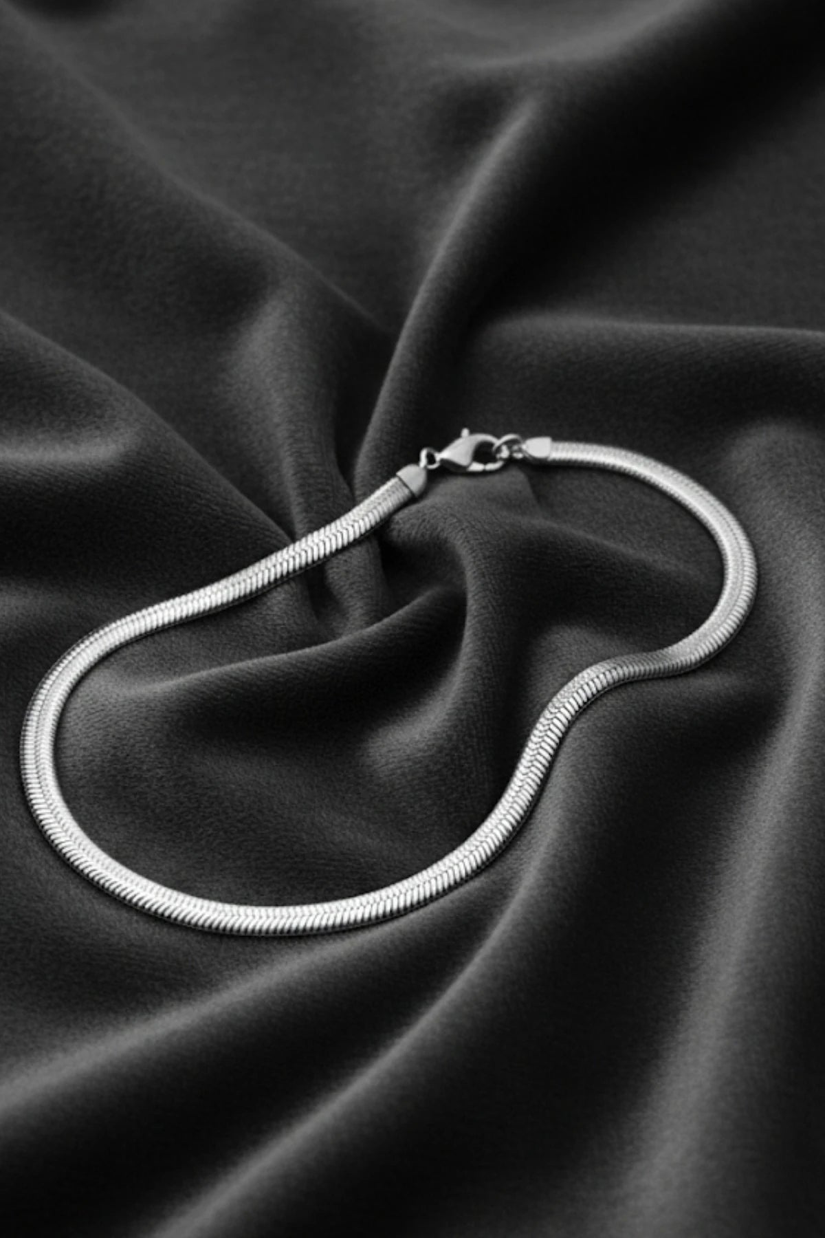 Erkek Yassı Snake Model Kalın Lüks 316 L Çelik Bileklik