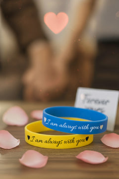 “I Am Always With You” Kalpli Kadın Erkek Çift Silikon Bileklik – Sevgiliye Anlamlı Hediye