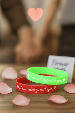 “I Am Always With You” Kalpli Kadın Erkek Çift Silikon Bileklik – Sevgiliye Anlamlı Hediye
