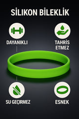 Erkek Kadın Yeşil Silikon Bileklik Sevgiliye Hediye Tahriş Yapmaz