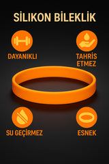 Erkek Kadın Turuncu Silikon Bileklik Sevgiliye Hediye Tahriş Yapmaz