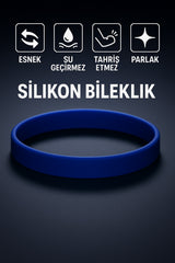 Erkek Kadın Lacivert Silikon Bileklik Sevgiliye Hediye Tahriş Yapmaz