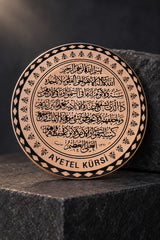 Ayetel Kürsi Yazılı %100 Saf Bakır Yuvarlak Dekoratif Buzdolabı Magneti