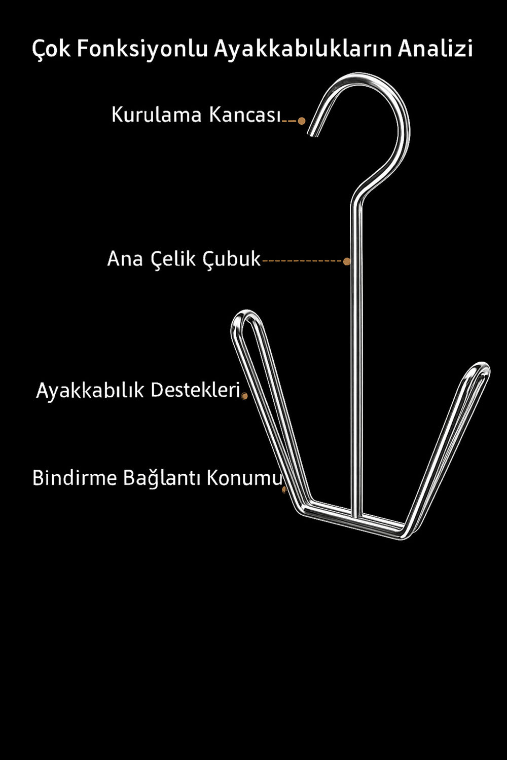 Ayakkabı Kurutma Askısı – Çift Taraflı Paslanmaz Çelik Hızlı Kurulama Kancası