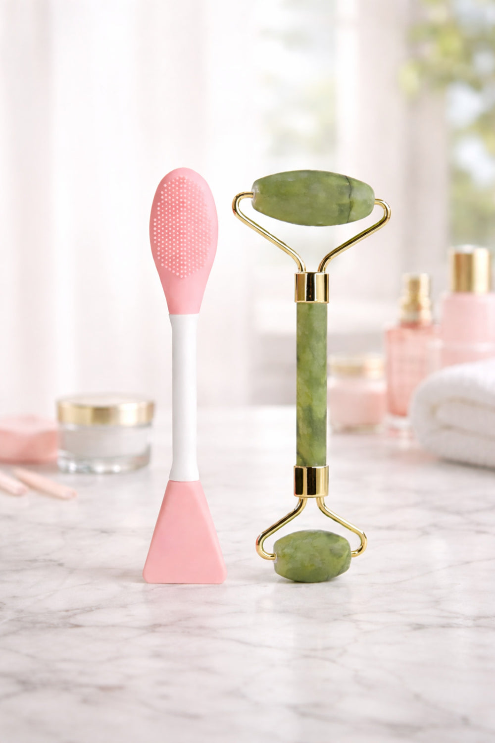 Yeşim Face Roller ve Maske & Siyah Nokta Temizleme için Peeling Fırça Seti Masaj Seti Takımı