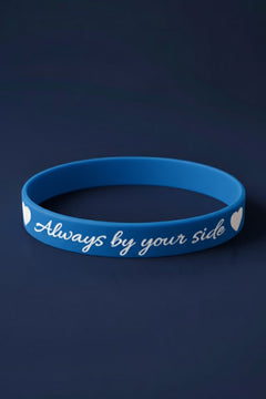 Kadın Erkek Silikon Bileklik Always By Your Side (Her Zaman Yanında) Yazılı Esnek Bileklik - Hediye