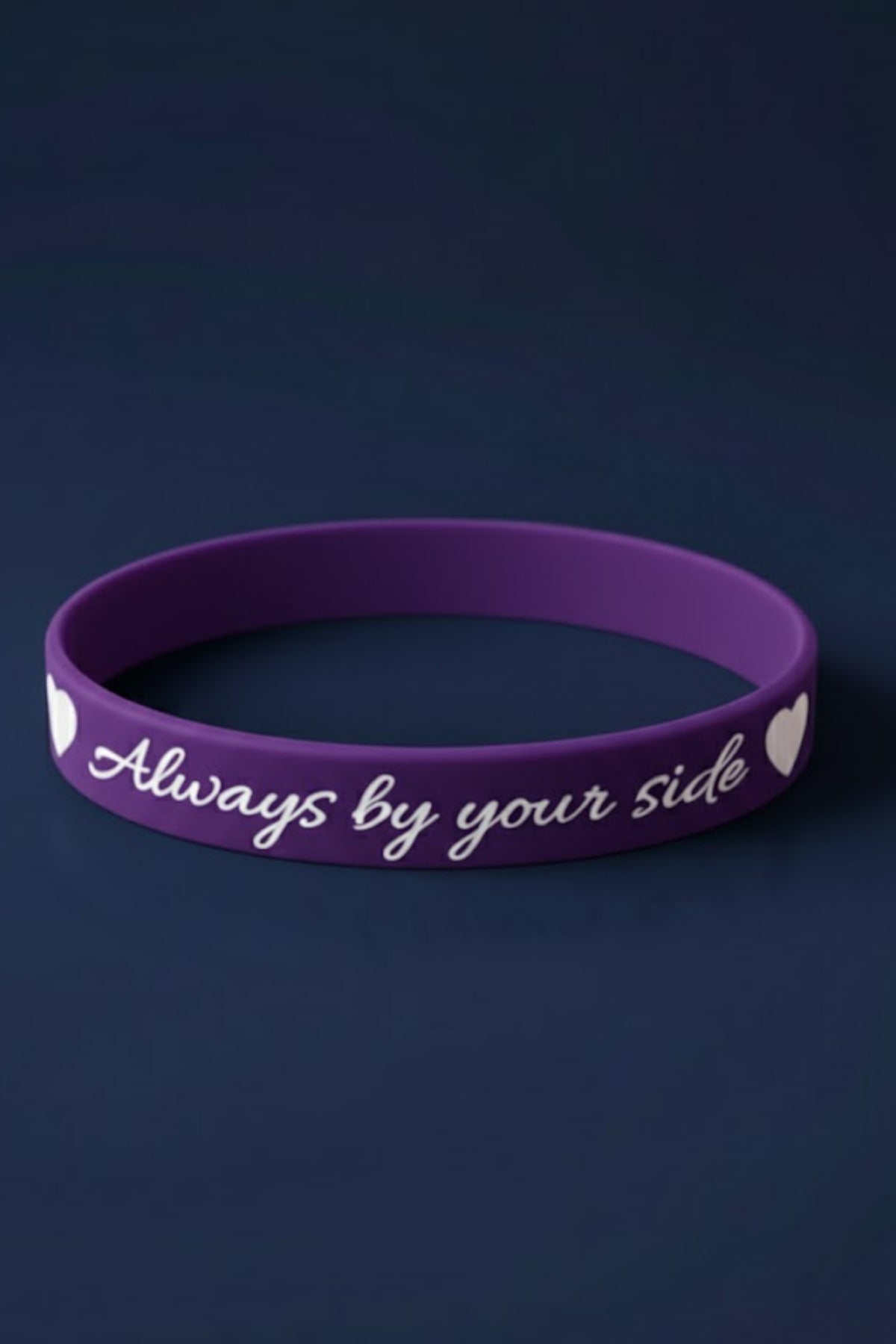 Kadın Erkek Silikon Bileklik Always By Your Side (Her Zaman Yanında) Yazılı Esnek Bileklik - Hediye