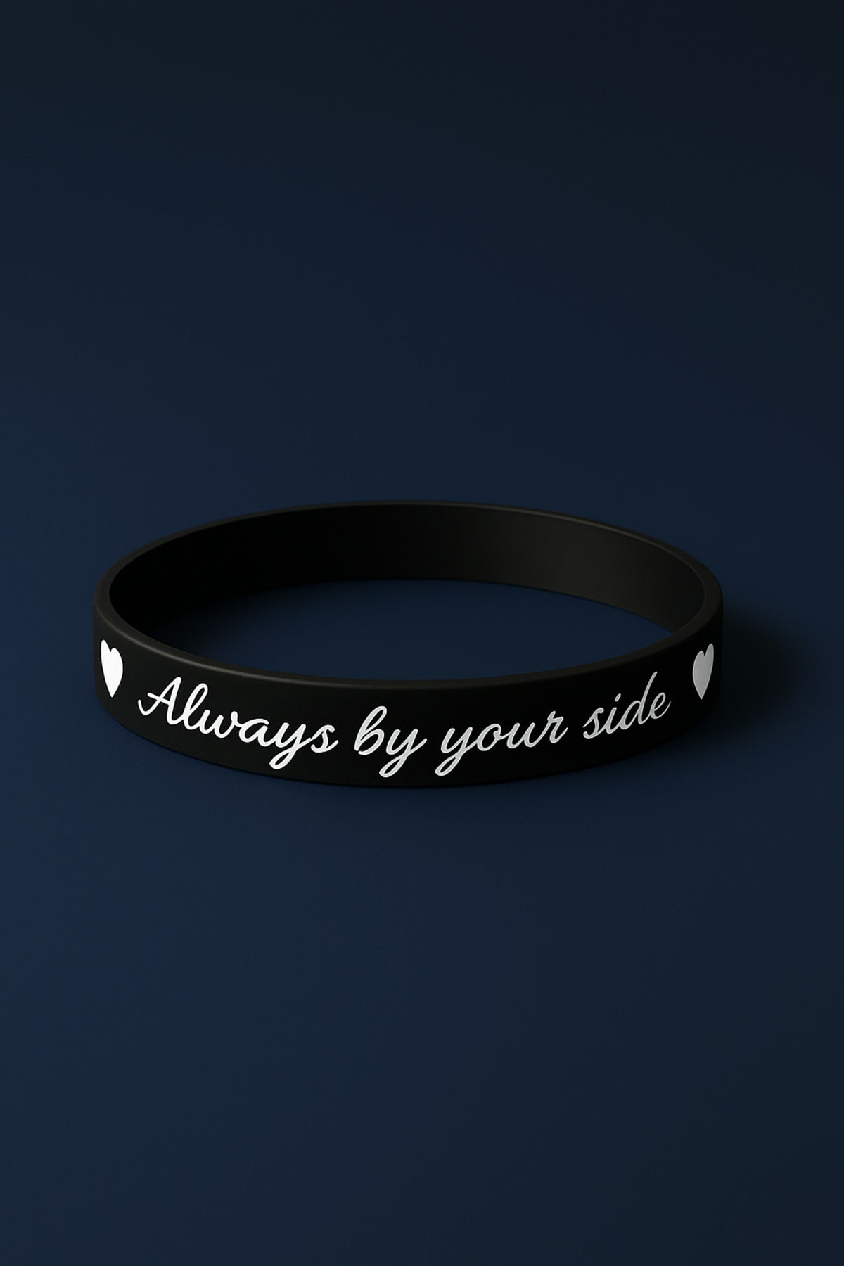 Kadın Erkek Silikon Bileklik Always By Your Side (Her Zaman Yanında) Yazılı Esnek Bileklik - Hediye