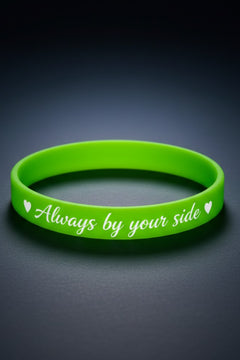 Kadın Erkek Silikon Bileklik Always By Your Side (Her Zaman Yanında) Yazılı Esnek Bileklik - Hediye