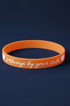 Kadın Erkek Silikon Bileklik Always By Your Side (Her Zaman Yanında) Yazılı Esnek Bileklik - Hediye