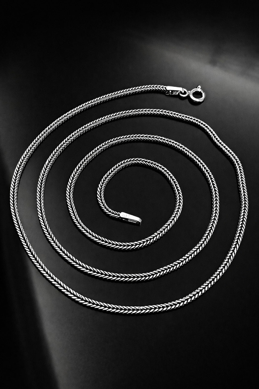 Erkek Gümüş Kolye Tilki kuyruğu Gümüş Erkek Kolye Zincir İtalyan Malı 1.8 mm İnce Model