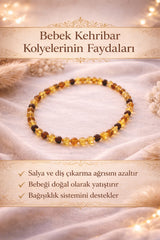 Baltık Kehribar Bebek Diş Çıkarma Kolye – Doğal & Güvenli (37 cm)”