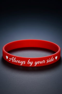 Kadın Erkek Silikon Bileklik Always By Your Side (Her Zaman Yanında) Yazılı Silikon Çift Bilekliği