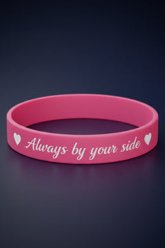 Kadın Erkek Silikon Bileklik Always By Your Side (Her Zaman Yanında) Yazılı Silikon Çift Bilekliği