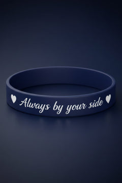 Kadın Erkek Silikon Bileklik Always By Your Side (Her Zaman Yanında) Yazılı Silikon Çift Bilekliği