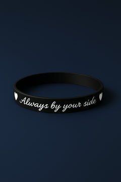Kadın Erkek Silikon Bileklik Always By Your Side (Her Zaman Yanında) Yazılı Silikon Çift Bilekliği